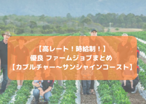 【高レート！時給制！】オーストラリア 優良 ファームジョブまとめ 【カブルチャー～サンシャインコースト】