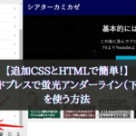 【追加CSSとHTMLで簡単！】ワードプレスで蛍光アンダーライン（下線）を使う方法