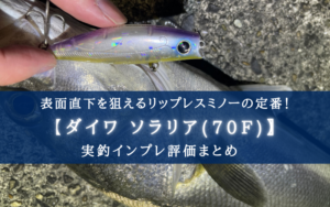 【ゆらゆら8.4g！】ダイワ ソラリアF70の実釣インプレ評価【使い方＆おすすめカラーも！】